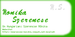 monika szerencse business card