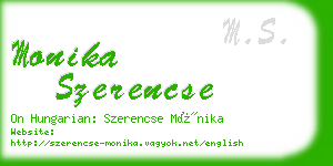 monika szerencse business card